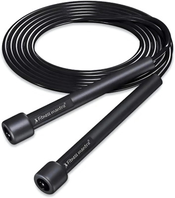 Fitness Mantra Adjustable 8 Feet Length Freestyle Skipping Rope(Black, Length: 240 cm)