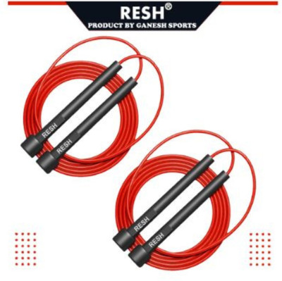 Resh (Red) Pack of 2 pcs Adjustable Freestyle Skipping Rope(Length: 275 cm)