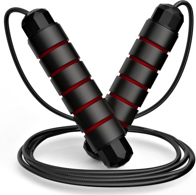 HealthHike Tangle Free Jumping Rope Adjustable for Men & Women Ball Bearing Skipping Rope(Red, Black, Length: 310 cm)