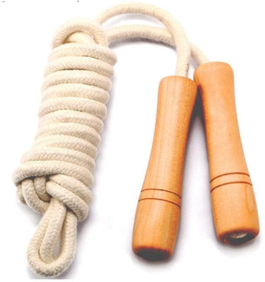 craze kick Fitness Jumping Skipping Rope with Wooden Handle for Weight Loss, Gym Training Freestyle Skipping Rope(Brown, Length: 275 cm)