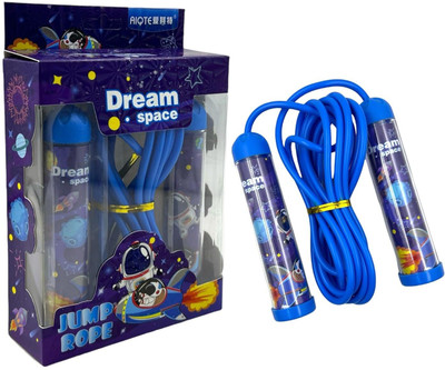 Radiance Acrylonitrile Butadiene Styrene Space Skipping Rope for kids (Pack of 1) Kids Skipping Rope(Blue, Length: 230 cm)