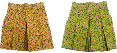 FineThreads Printed Girls Straight Multicolor Skirt