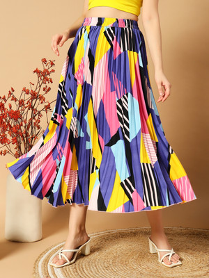 ZWERLON Abstract Women A-line Multicolor Skirt