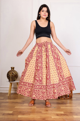 RAKESH FASHION Printed Women Flared Multicolor Skirt