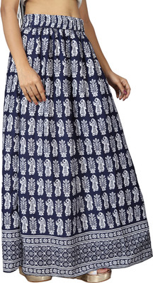 JYESHTA Printed Women Flared Blue Skirt