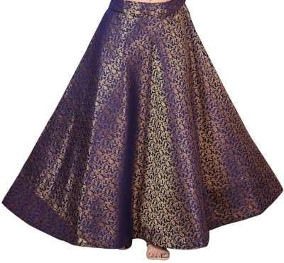 SNEH Printed Women Flared Blue Skirt