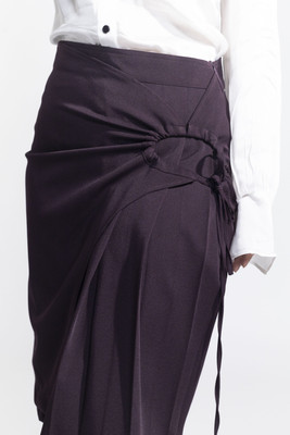 Akaynaa Solid Women Pleated Purple Skirt