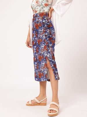 Dressberry Printed Women Straight Multicolor Skirt