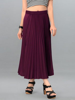 ZWERLON Abstract Women A-line Purple Skirt