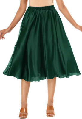 Kvish Solid Women A-line Green Skirt