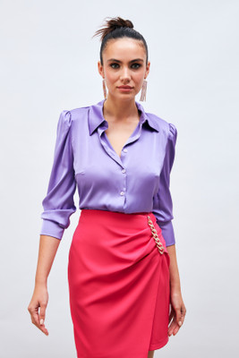 Gaiia Solid Women Regular Pink Skirt