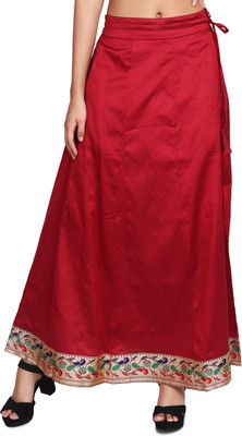 RAMESHWARAM FABRICS Floral Print Women Flared Maroon Skirt