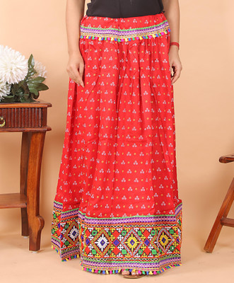 TMT HUB Printed Women Flared Multicolor Skirt