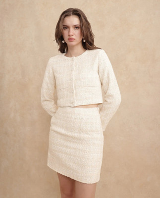 RAREISM Self Design Women Regular Beige Skirt