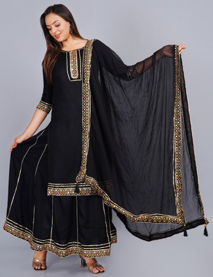 MamtaFashion Solid Women Straight Black Skirt