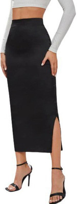 Dream Beauty Fashion Solid Women Pencil Black Skirt