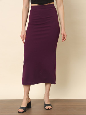 METRONAUT Solid Women Regular Maroon Skirt