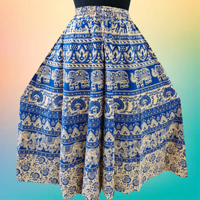 Akash Printed Women Flared Multicolor Skirt