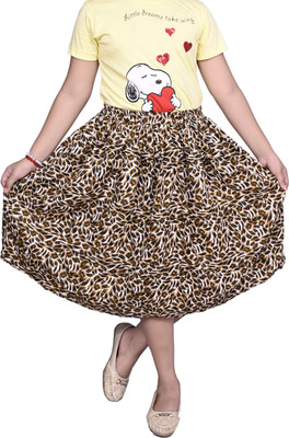 TishuMishu Printed Girls Pleated Multicolor Skirt