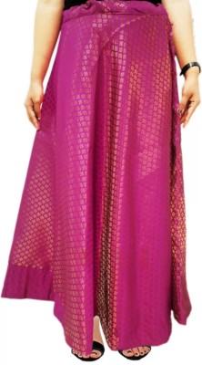 SNEH Printed Women Gathered Pink Skirt