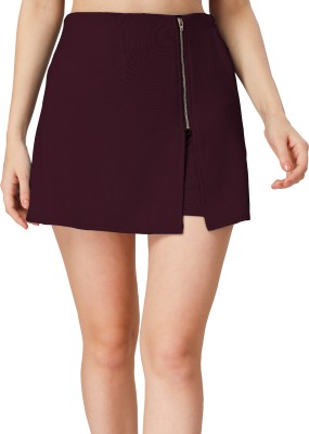 METRONAUT Solid Women A-line Purple Skirt