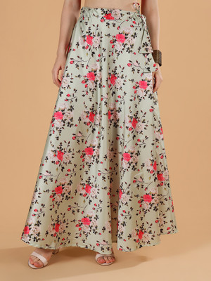 Frolic Rolic Floral Print Women Flared Multicolor Skirt