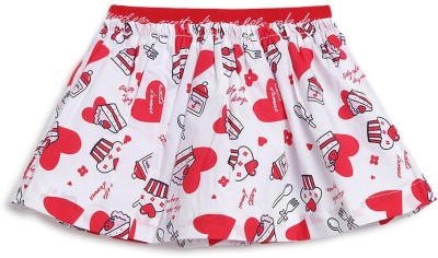 Chicco Printed Baby Girls Flared White, Red Skirt