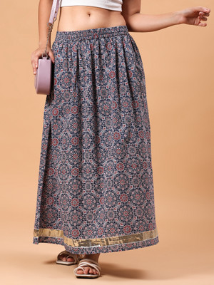 LIMEROAD Printed Women A-line Blue Skirt