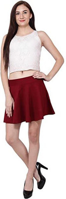 HRIKSHIKA FASHION Solid Women Pencil Red Skirt