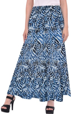 COTTON BREEZE Printed Women A-line Dark Blue Skirt