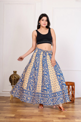 Shiv Printed Women Flared Multicolor Skirt