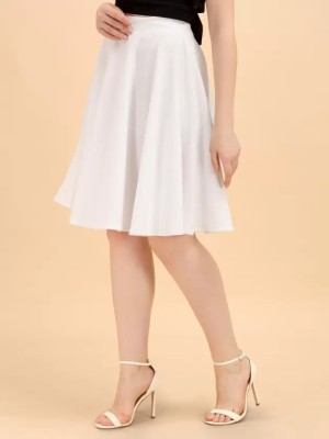 AGOF Solid Women Flared White Skirt