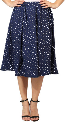 MAIYYAA COLLECTION Polka Print Women A-line Blue Skirt