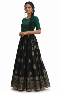 radhycollection Printed Women Regular Black Skirt