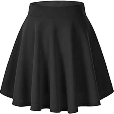 The Kd Self Design Women A-line Black Skirt