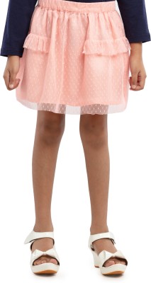 Under Fourteen Only Polka Print Girls Regular Pink Skirt