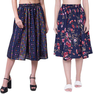 Manat Diva Printed Women A-line Multicolor Skirt