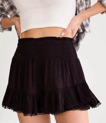 RAWAT Self Design Women Skorts White Skirt