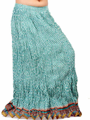 Home India Printed Women Flared Blue Skirt