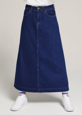 Tripursundari Fashion Solid Women A-line Dark Blue Skirt