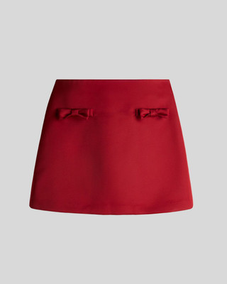 Chic India Solid Women Straight Red Skirt
