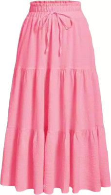 Biubaa Solid Women A-line Multicolor Skirt