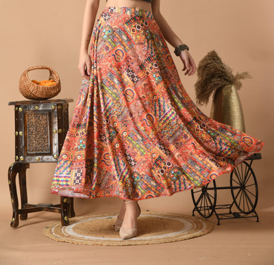 vagisha Printed Women Flared Multicolor Skirt