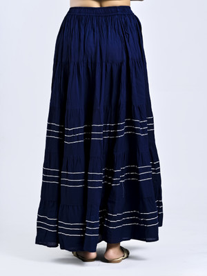 Mirayya Enterprises Self Design Women Flared Blue Skirt