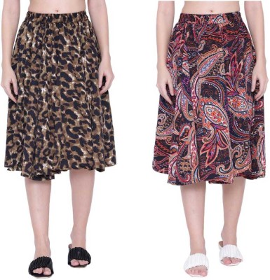 Mannat Diva Printed Women A-line Multicolor Skirt