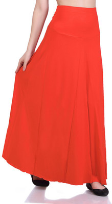 Laasa Sports Solid Women Regular Red Skirt