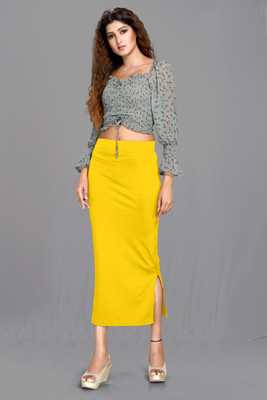 DRESQUE STORE DS_PC_TEX_3715_YELLOW Polyester Petticoat(S)