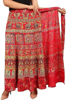 Radika Creation Printed Women Wrap Around Multicolor Skirt