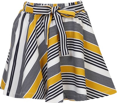 HUNNY BUNNY Striped Girls Flared Yellow Skirt