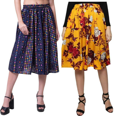 Manat Diva Printed Women A-line Multicolor Skirt